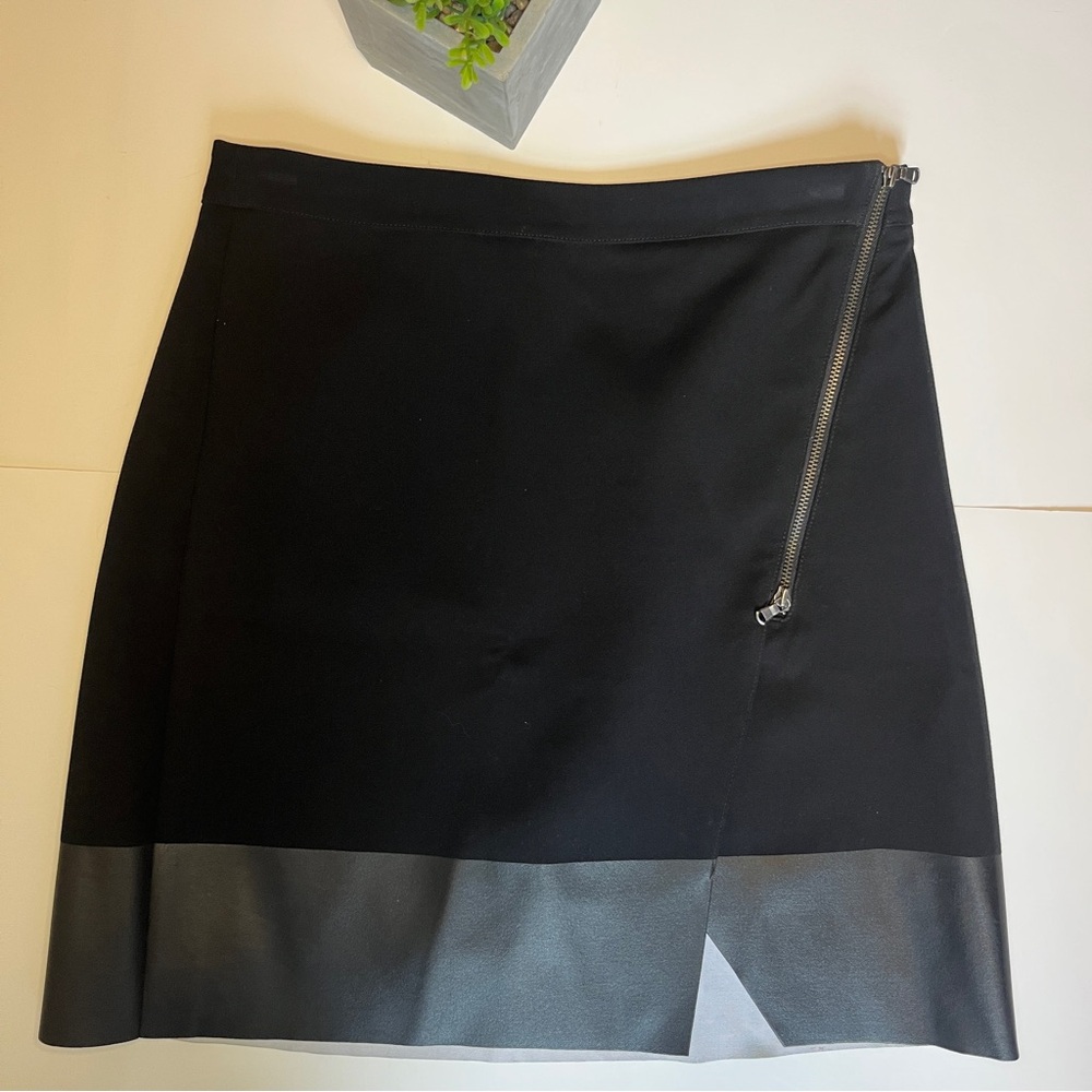 Club Monaco Faux Leather-Trimmed Skirt